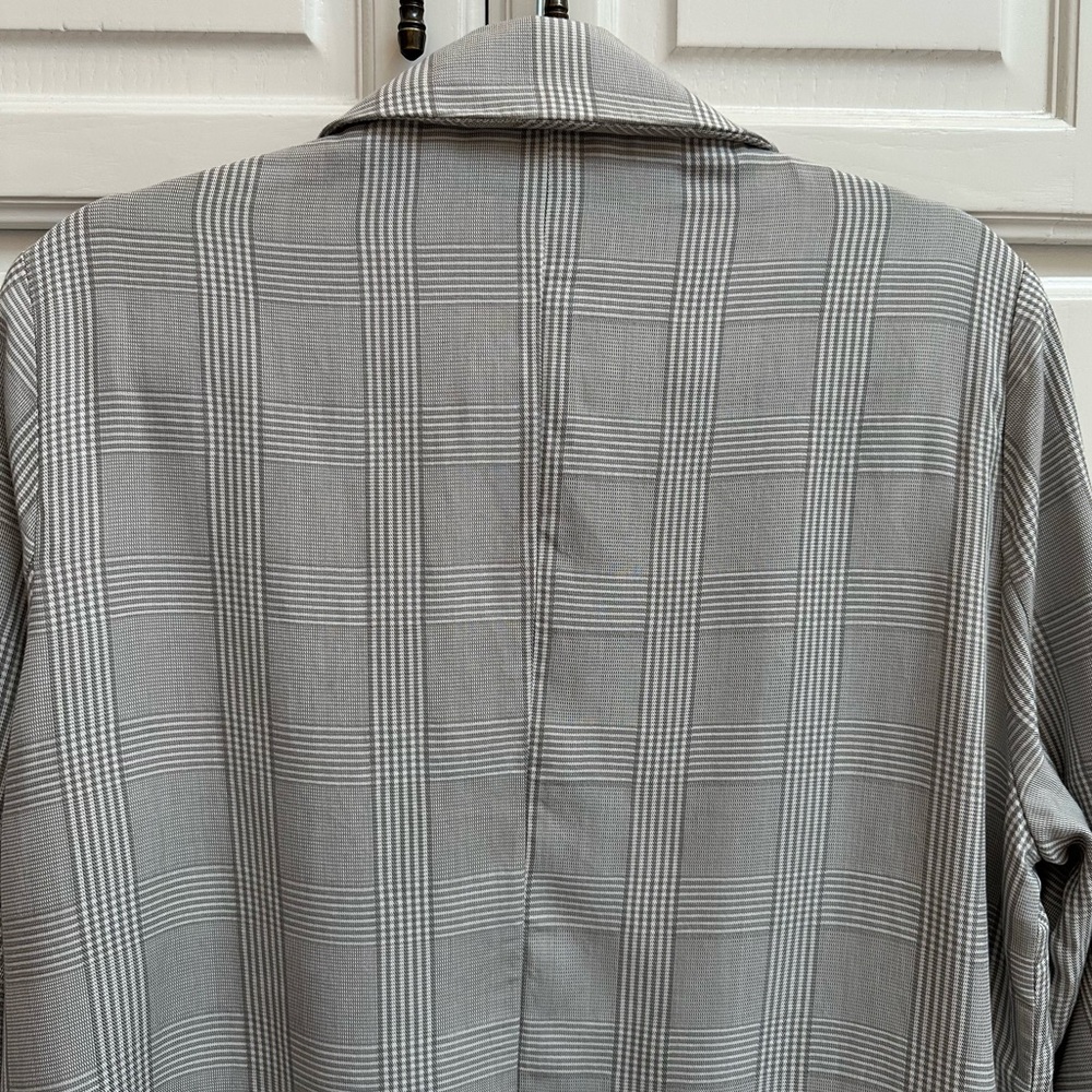 Abercrombie & Fitch Gray & White Plaid Blazer Size Large - Picture 7 of 15